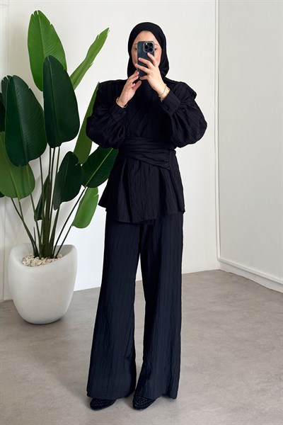 Bağlamalı Takım  - Siyah 