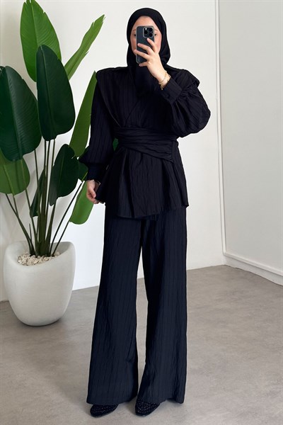 Bağlamalı Takım  - Siyah 