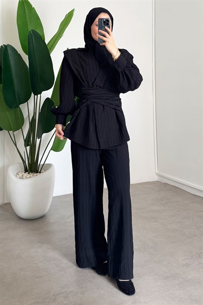 Bağlamalı Takım  - Siyah 