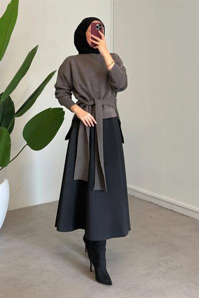 BAGLAMALI TRIKO TUNİK 31-1544 - HAKİ YEŞİL