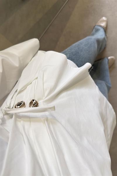 Bağlamalı Tunik - Beyaz