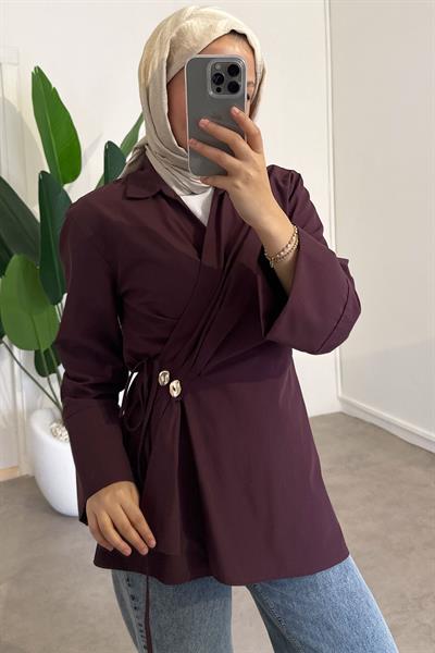 Bağlamalı Tunik - Bordo