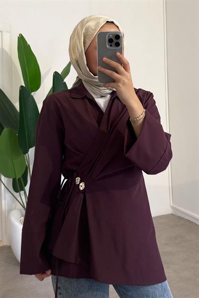 Bağlamalı Tunik - Bordo