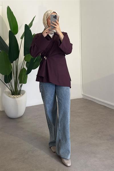 Bağlamalı Tunik - Bordo
