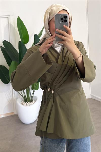 Bağlamalı Tunik - Haki Yeşil