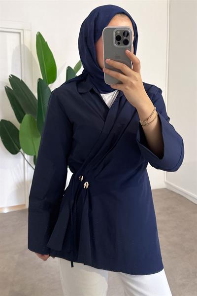 Bağlamalı Tunik - Lacivert