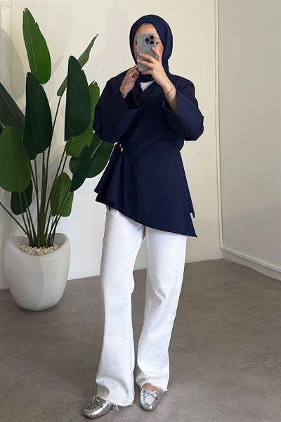 Bağlamalı Tunik - Lacivert