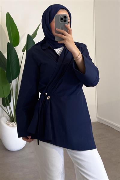 Bağlamalı Tunik - Lacivert
