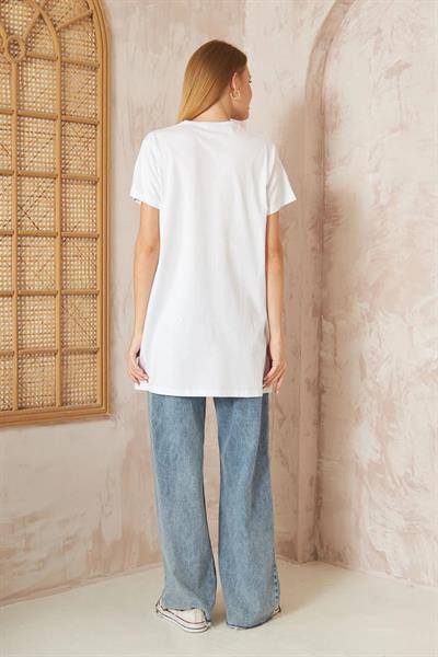 Basıc Kısa Kol T-shirt 4-6688 - BEYAZ