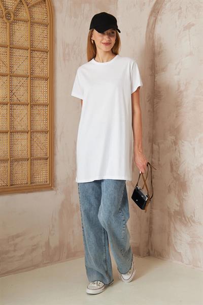 Basıc Kısa Kol T-shirt 4-6688 - BEYAZ