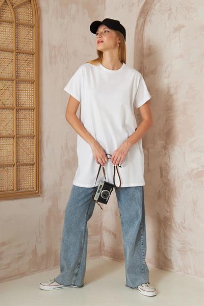 Basıc Kısa Kol T-shirt 4-6688 - BEYAZ