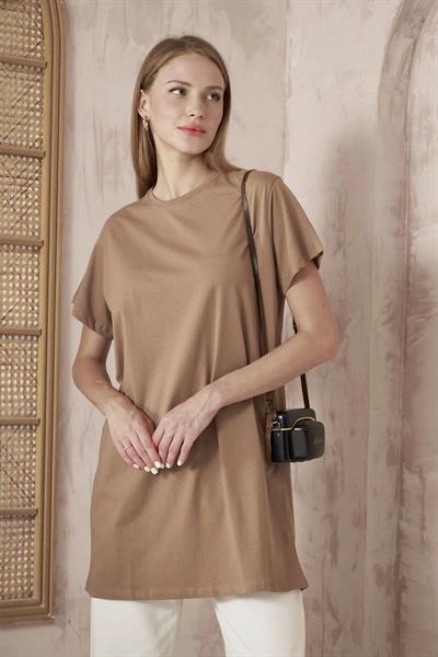 Basıc Kısa Kol T-shirt 4-6688 - KAHVERENGİ