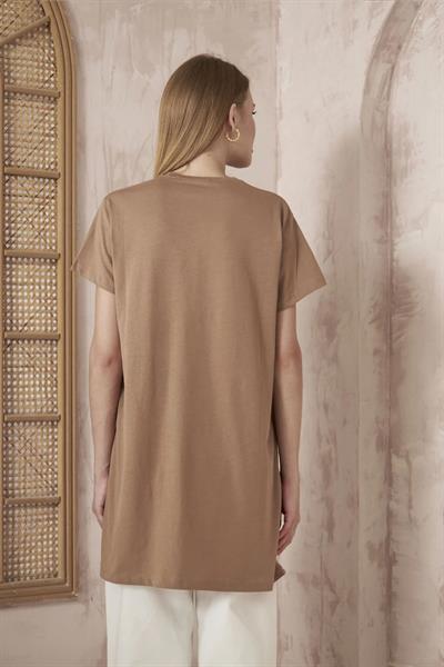 Basıc Kısa Kol T-shirt 4-6688 - KAHVERENGİ