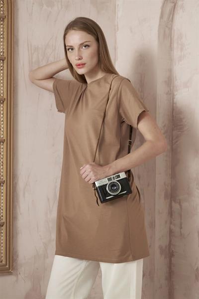 Basıc Kısa Kol T-shirt 4-6688 - KAHVERENGİ