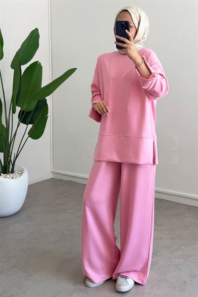 Basıc Pantolon Takım - Pembe