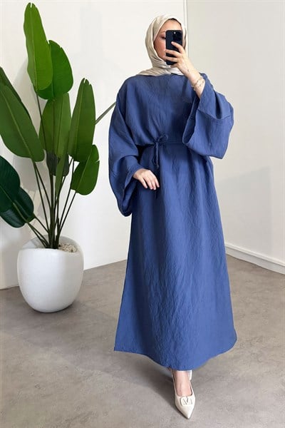 Biyeli Elbise - Lacivert