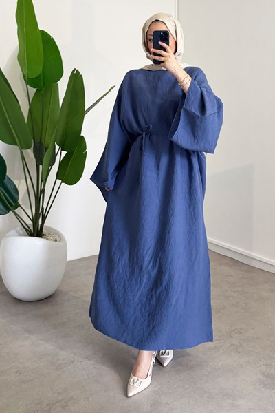 Biyeli Elbise - Lacivert