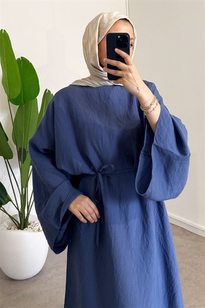 Biyeli Elbise - Lacivert