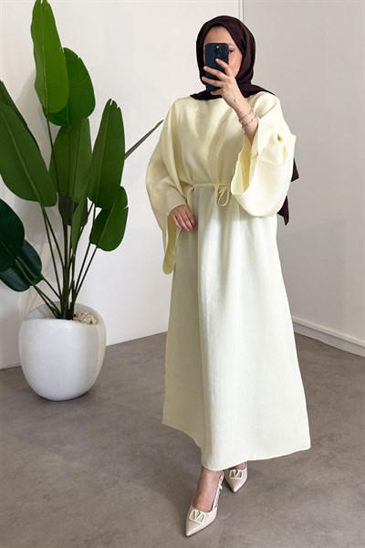 Biyeli Elbise - Sarı