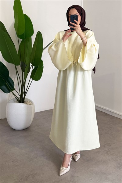 Biyeli Elbise - Sarı