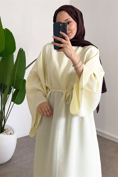 Biyeli Elbise - Sarı