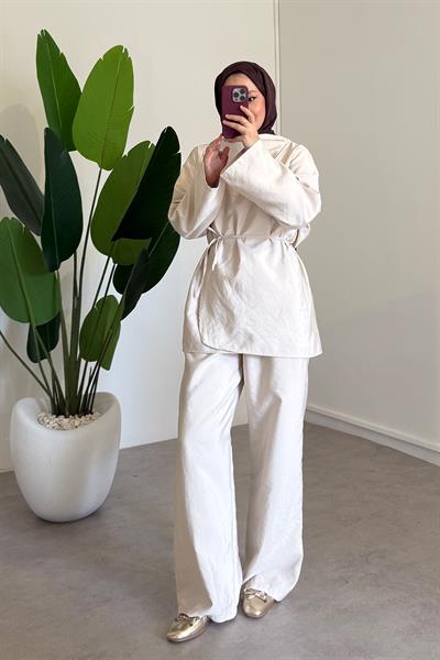 Biyeli Paraşut Takım - Bej