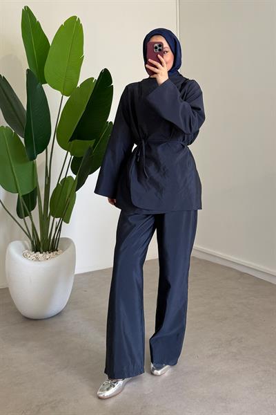 Biyeli Paraşut Takım - Lacivert