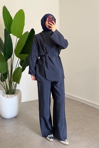 Biyeli Paraşut Takım - Lacivert