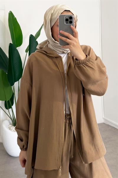 Bol Paça Fermuarlı Takım - Camel