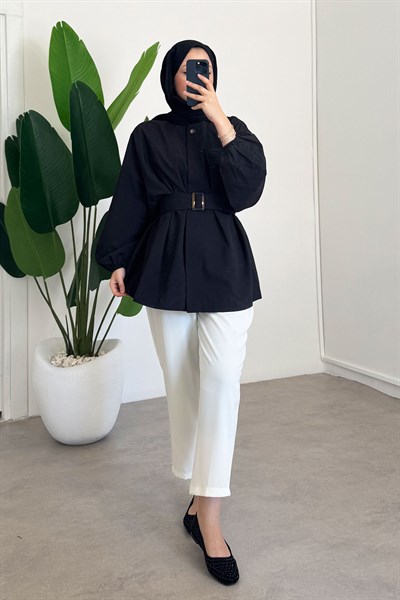 Bomber Trençkot - Siyah