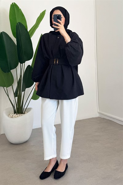 Bomber Trençkot - Siyah