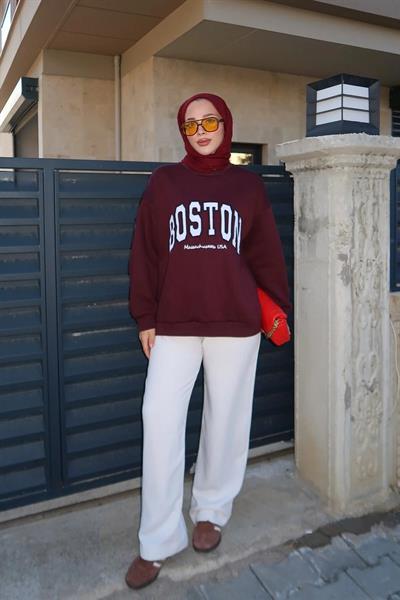 Boston Sweathırt 4-6820 - BORDO