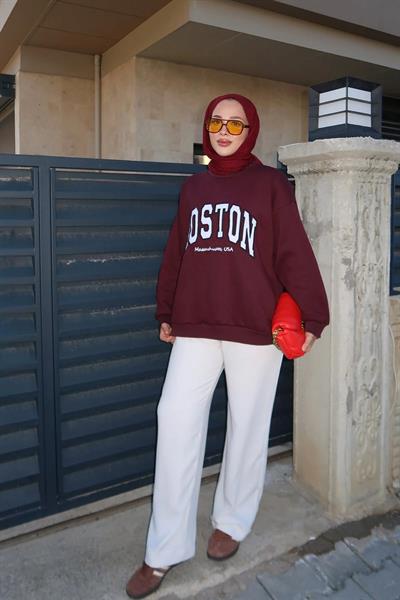 Boston Sweathırt 4-6820 - BORDO