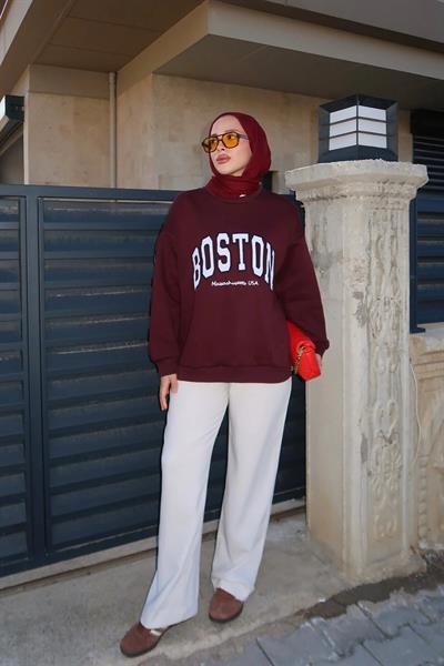 Boston Sweathırt 4-6820 - BORDO