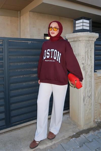 Boston Sweathırt 4-6820 - BORDO