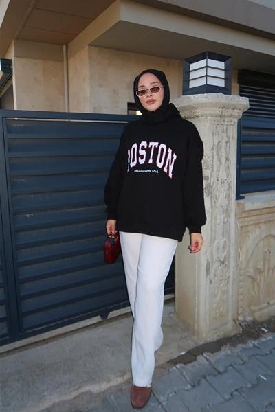 Boston Sweathırt 4-6820 - SİYAH