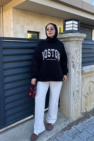 Boston Sweathırt 4-6820 - SİYAH