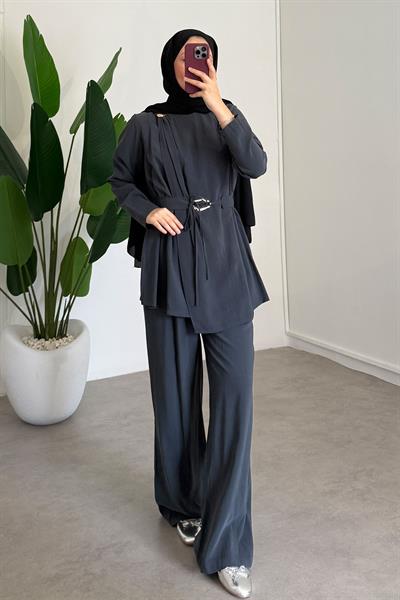 Broşlu Modal Takım - Antrast