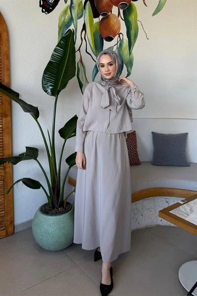 BROŞLU TAKIM 9-15811 - BEJ