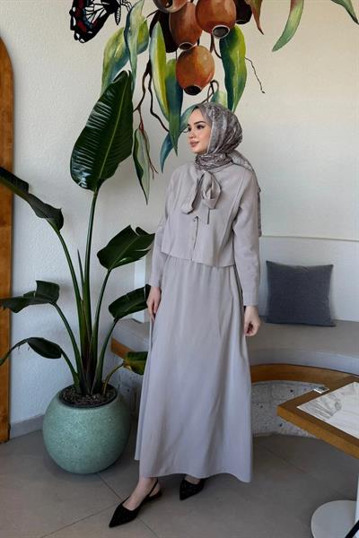 BROŞLU TAKIM 9-15811 - BEJ