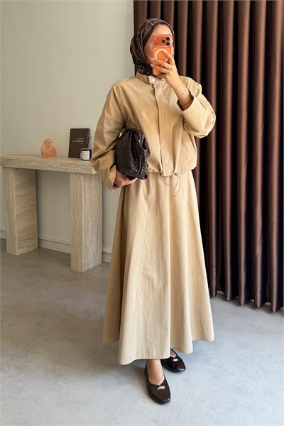 Ceketli Etek Takım - Camel