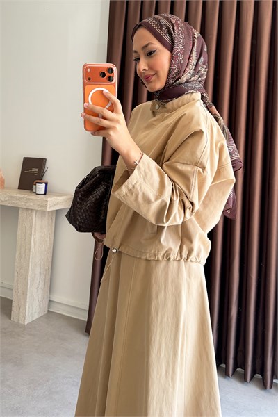 Ceketli Etek Takım - Camel
