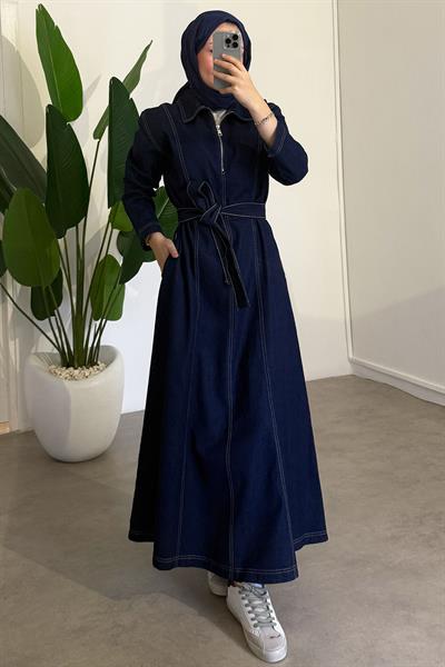 Cepli Kot Elbise - Koyu Kot