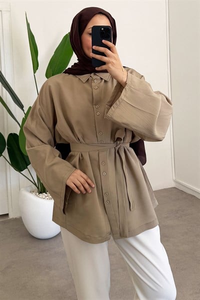 Çift Dügmeli Tunik - Haki Yeşil