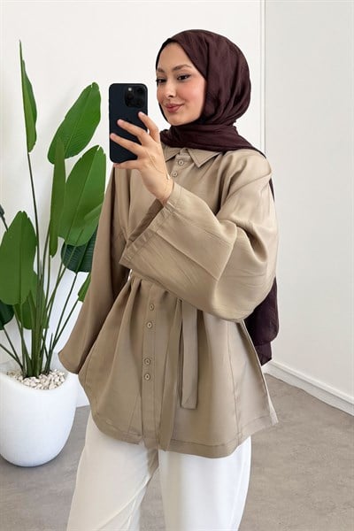 Çift Dügmeli Tunik - Haki Yeşil
