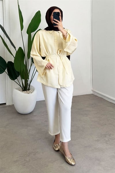 Çift Dügmeli Tunik - Sarı