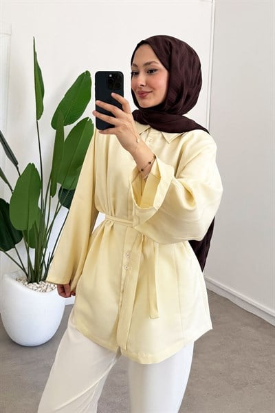 Çift Dügmeli Tunik - Sarı