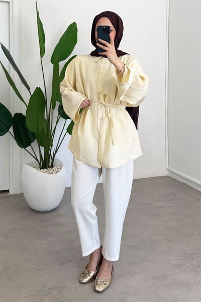 Çift Dügmeli Tunik - Sarı