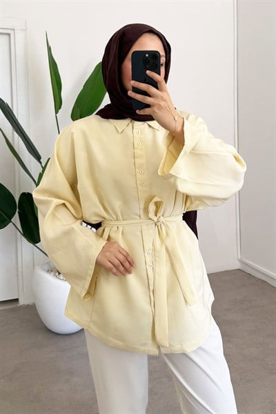 Çift Dügmeli Tunik - Sarı