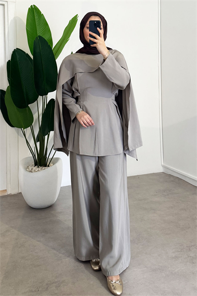 Çıkma Pelerin Takım - Vizon